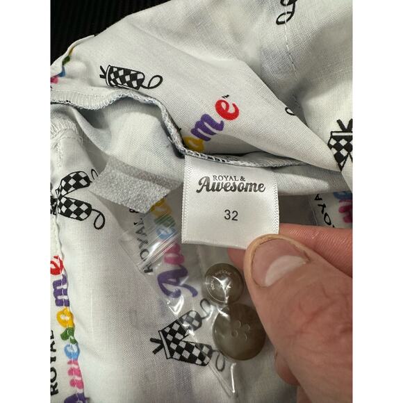 NWT Royal & Awesome Club Swirl Paisley Print Golf Shorts Blue Grey Size 32 - Picture 7 of 12